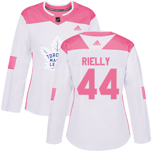 Adidas Maple Leafs #44 Morgan Rielly White/Pink Authentic Fashion Women's Stitched NHL Jersey - Click Image to Close